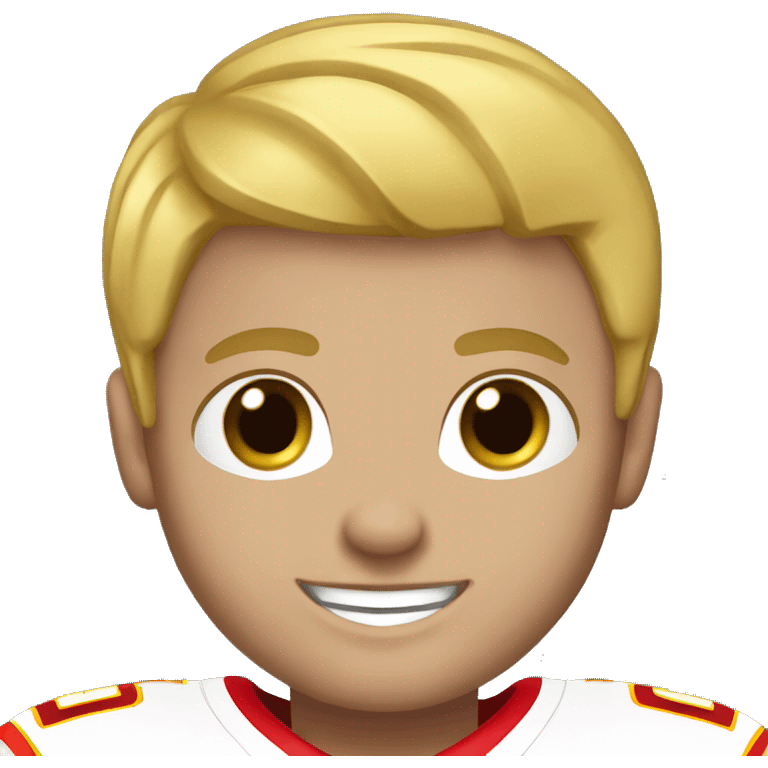 Blonde short hair blue eyes chiefs fan  emoji