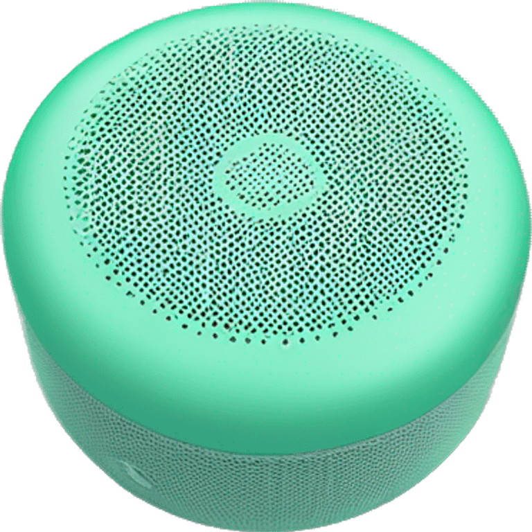 Realistic mint green portable smart speaker isolated. emoji