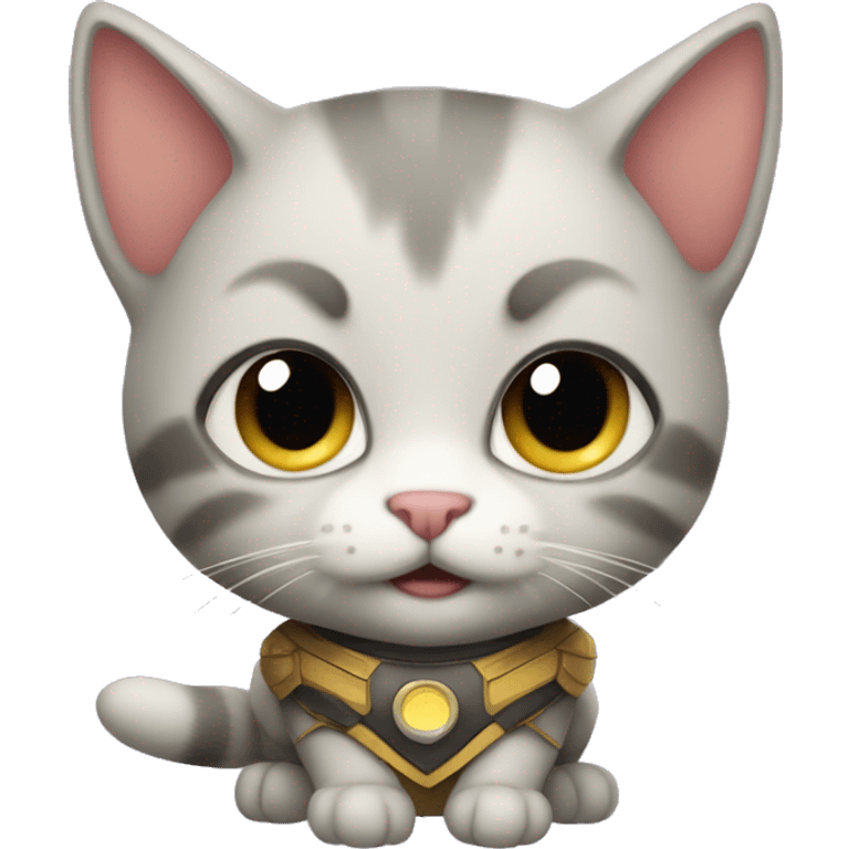 brave kitten superhero emoji