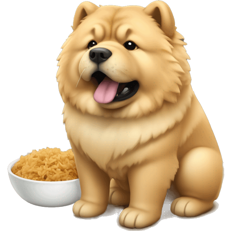 short hair chow chow eating  emoji