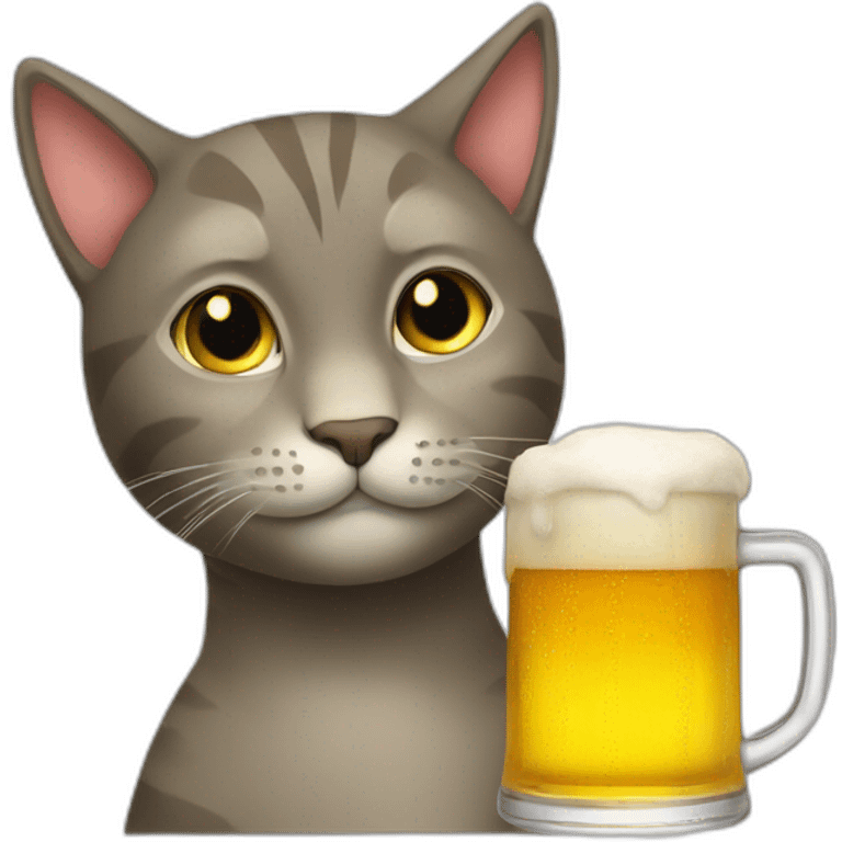 cat drinking beer emoji