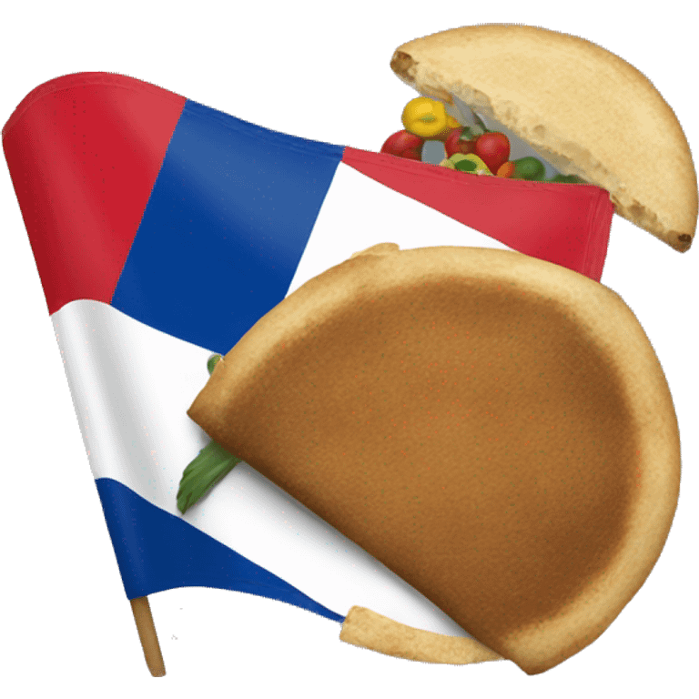 Dominican flag with Koren food emoji