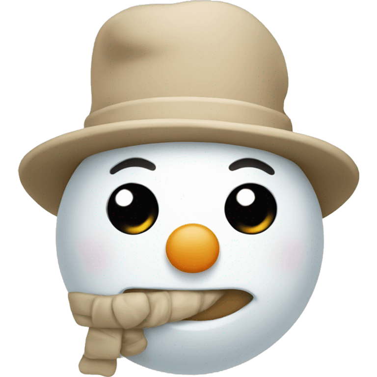 Cute beige snowman emoji