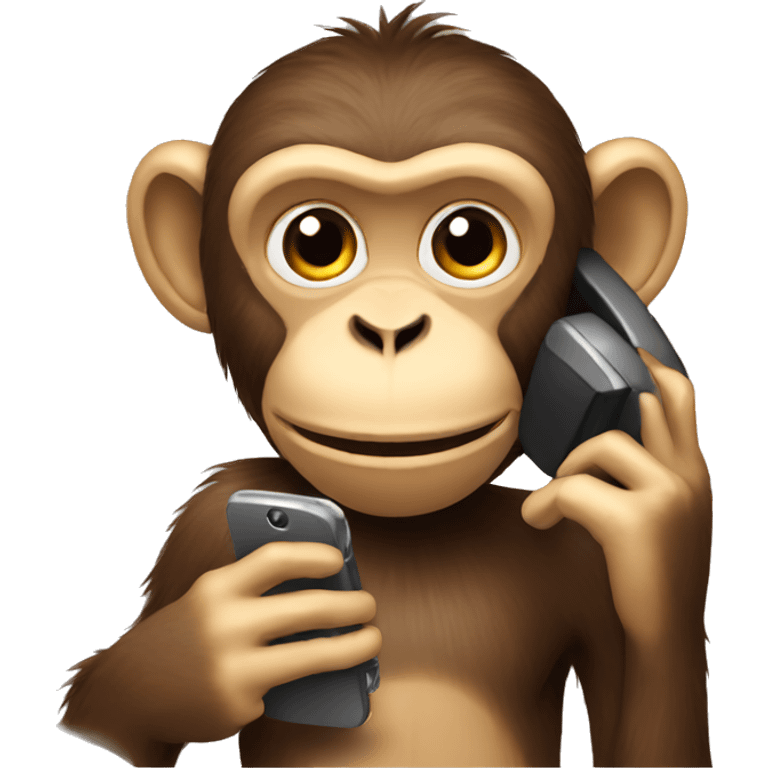 Monkey using a phone emoji