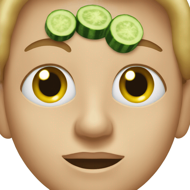 person with cucumbers on eyes emoji