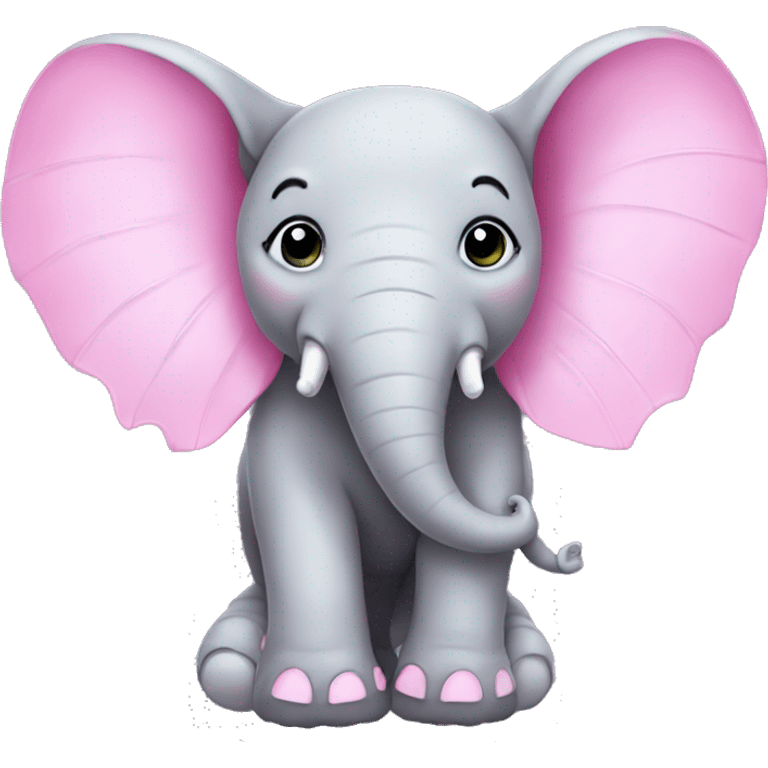 Elephant in pink with fairy wings. emoji