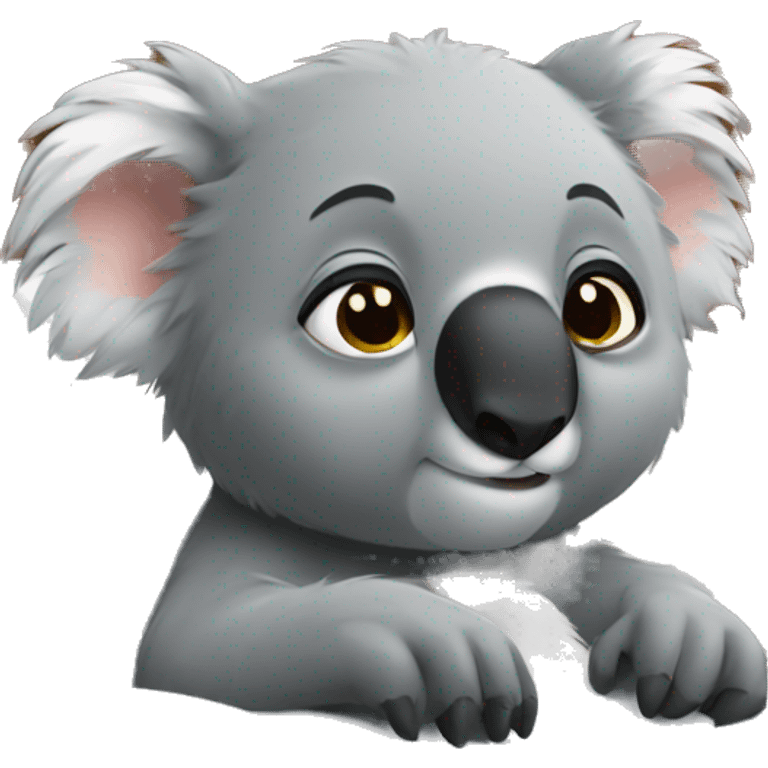 a koala lying in bed emoji