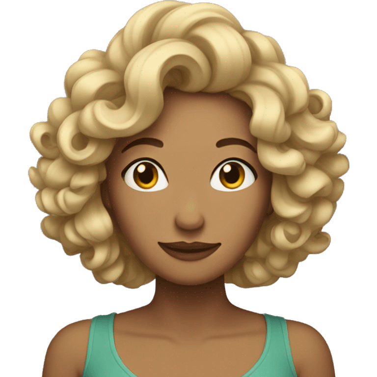 Woman with curled hair emoji