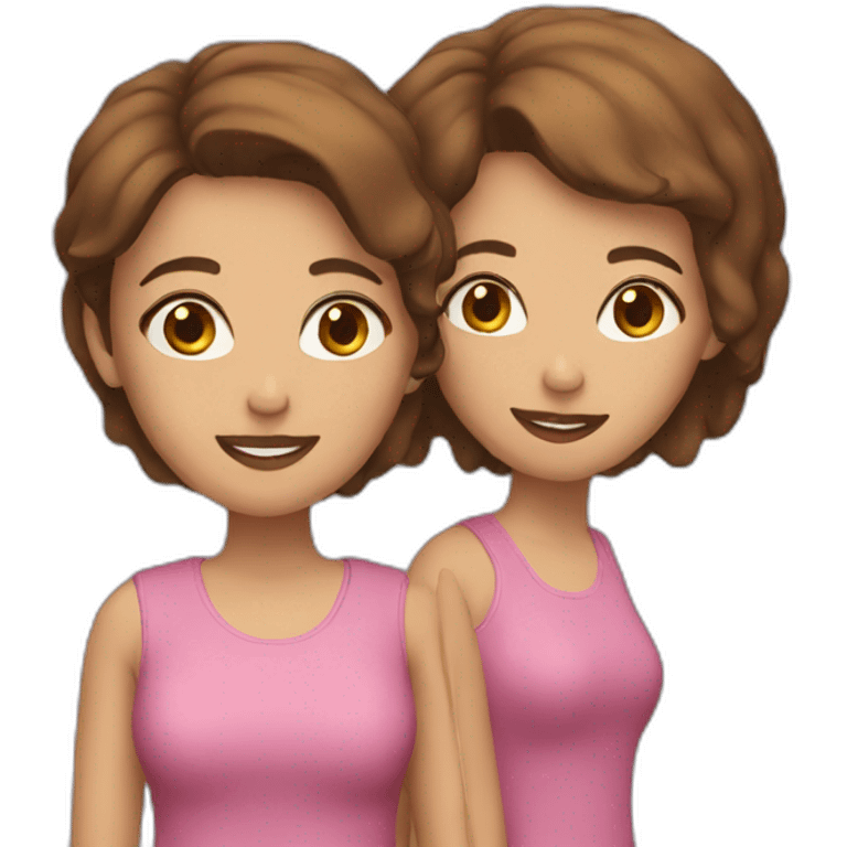 couple women with short brown hair emoji