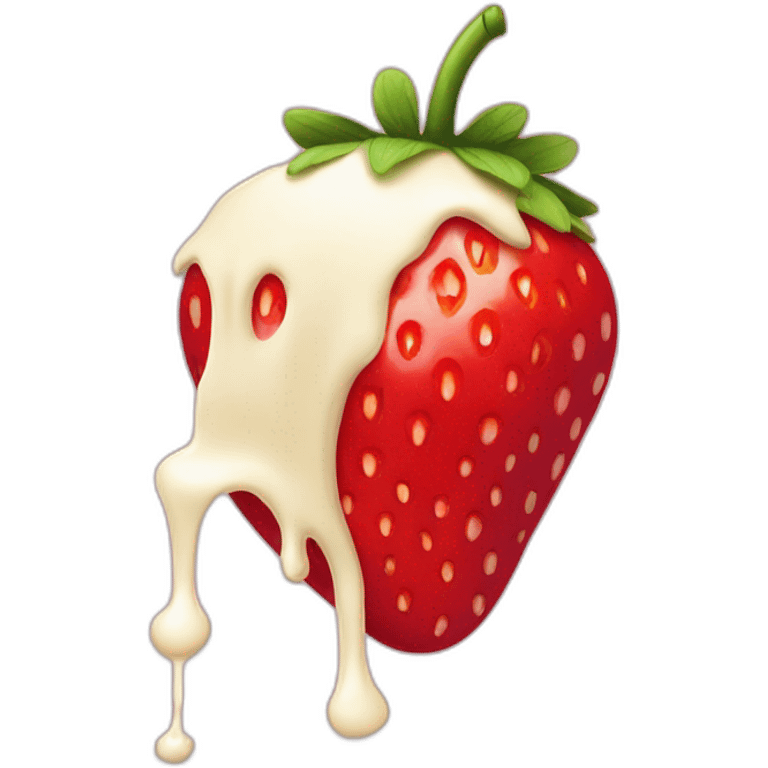 big strawberry falling in cream emoji