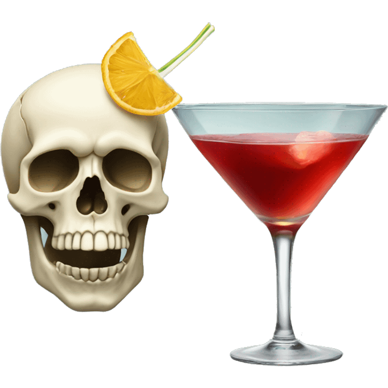 Cocktail in a skull emoji