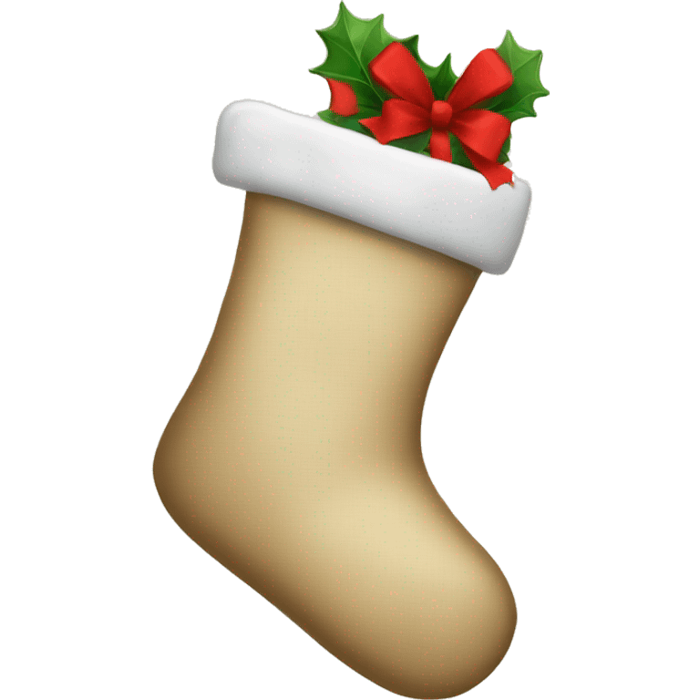 Beige christmas stocking emoji