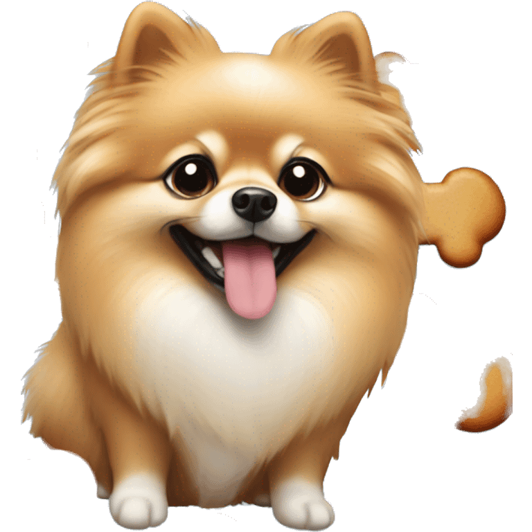  Pomeranian eating gingerbread emoji