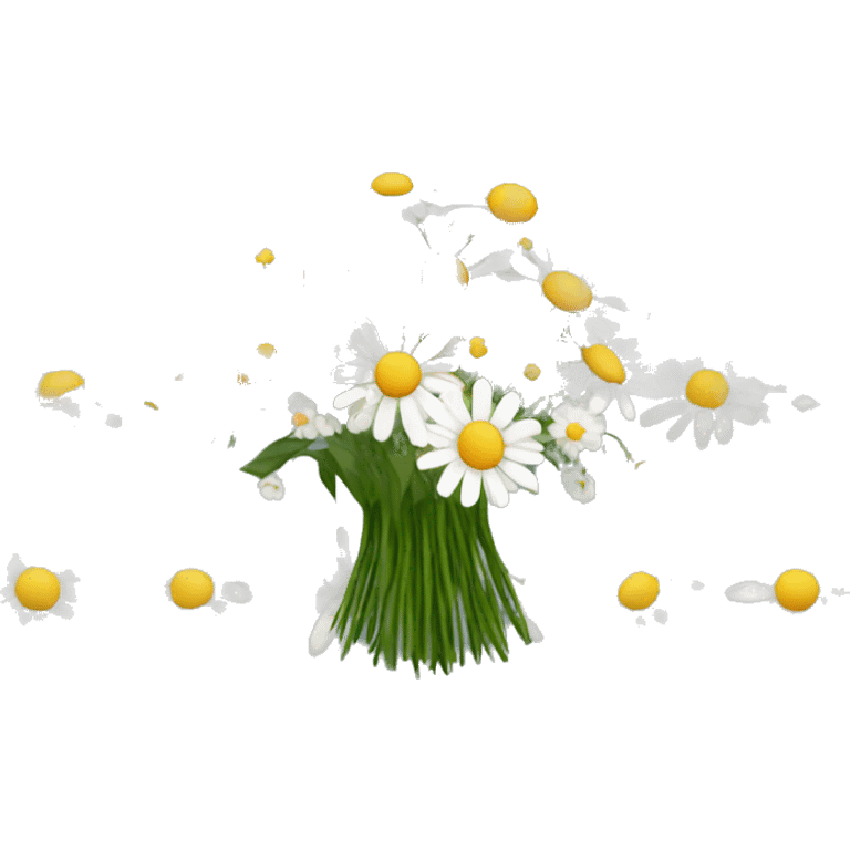 daisy and babies breath bouquet  emoji