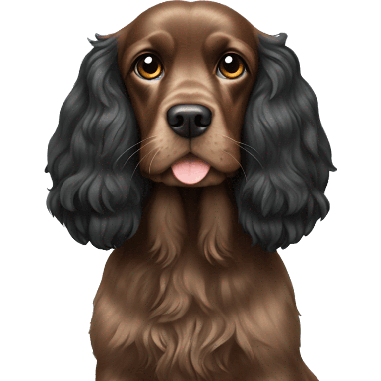 Black cocker spaniel long haired on the head  emoji