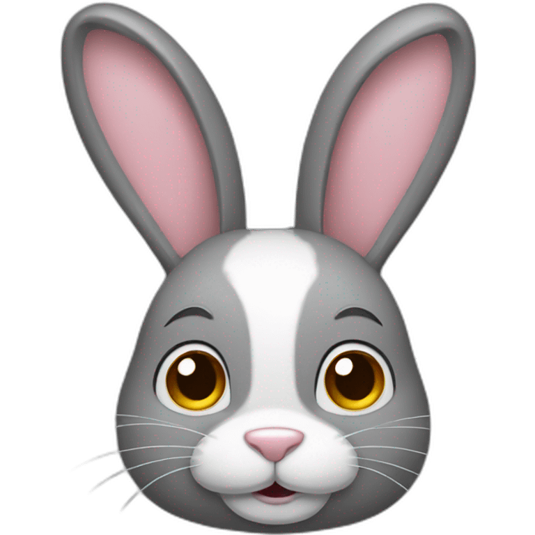 bunny with gray ears and nose emoji