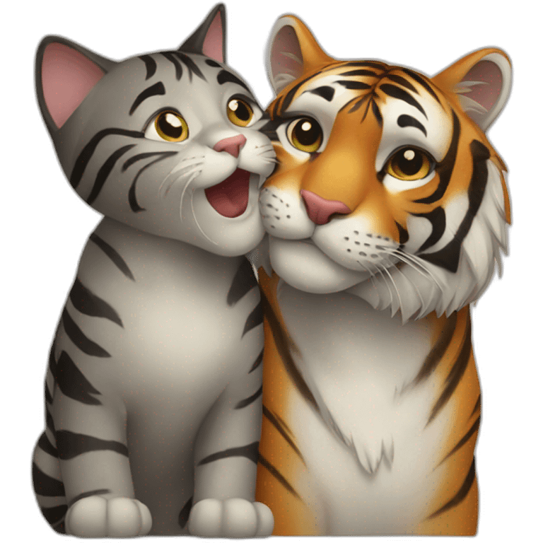 tiger-and-cat-kiss emoji