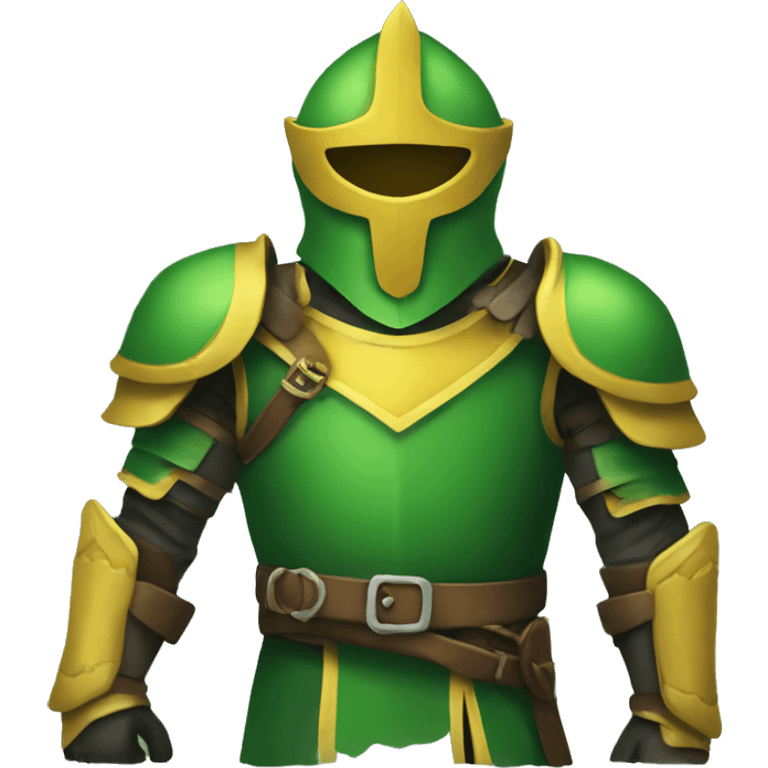 Green and yellow knight emoji