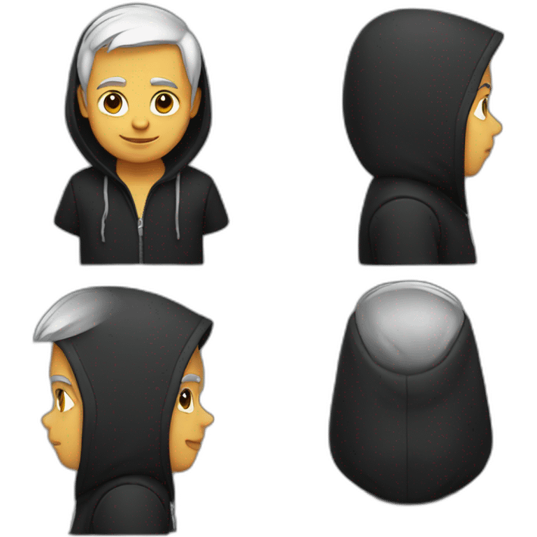 Modiji in black hoodie emoji