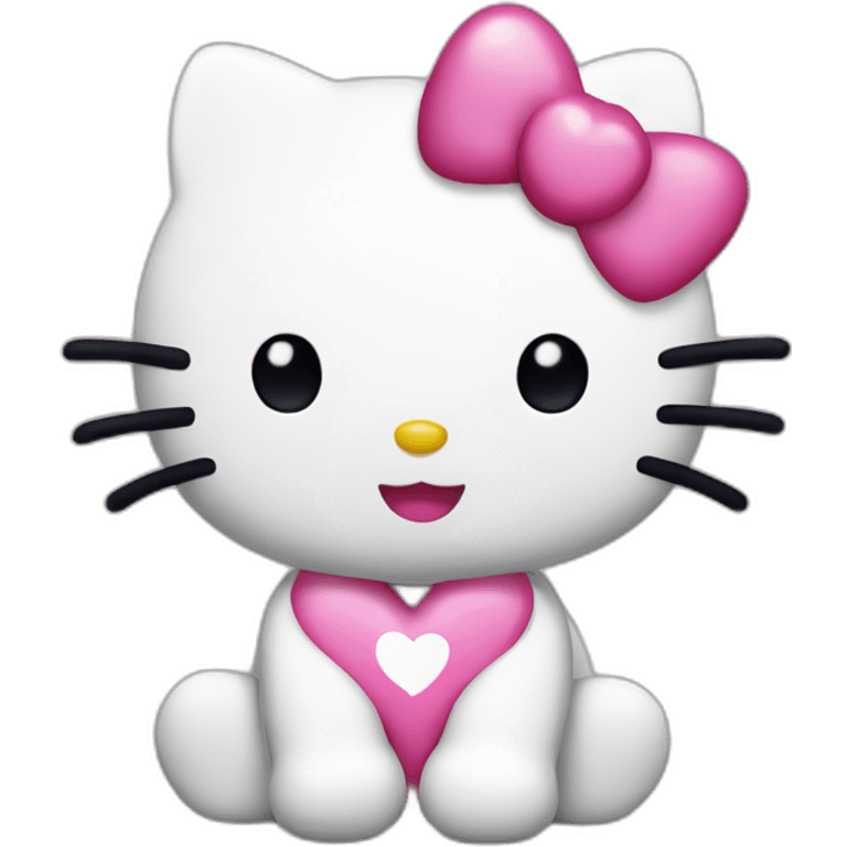 Hello kitty with pink hearts emoji