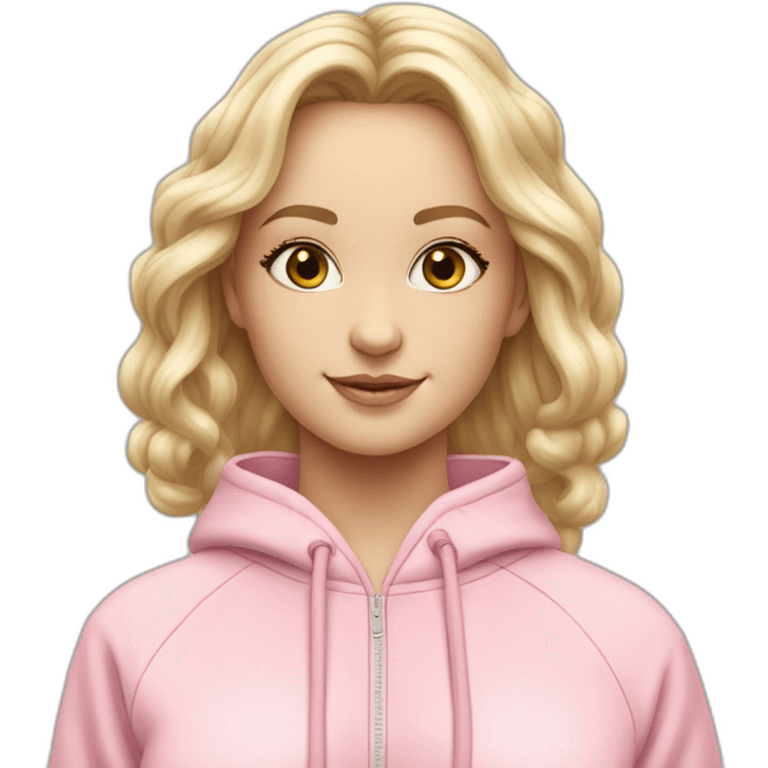 dancing-fair-haired-white-girl-pink-oversize-tracksuit emoji