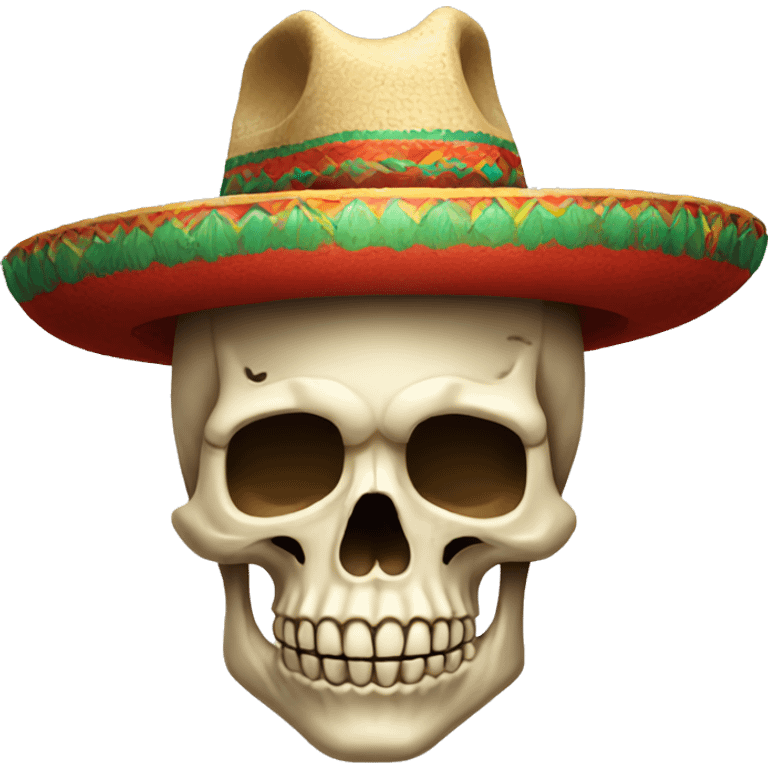 Skull using a Mexican hat emoji