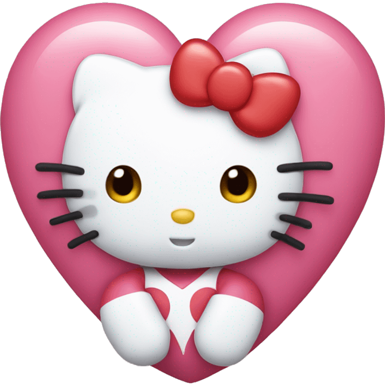 hello kitty with heart emoji