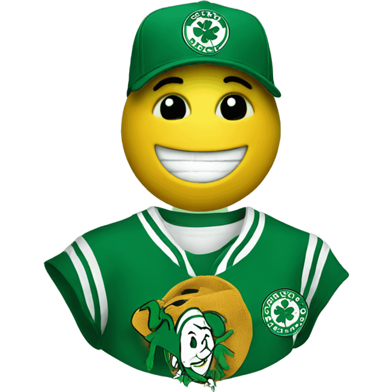 Smiley face with Boston Celtics hat emoji