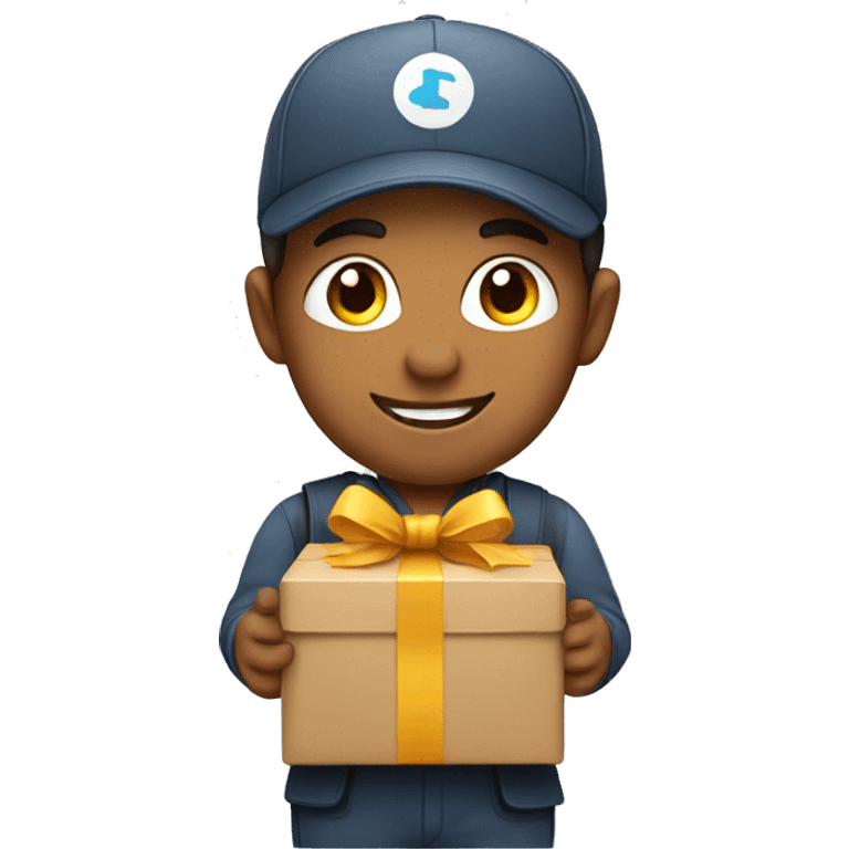 cute gift delivery rider emoji