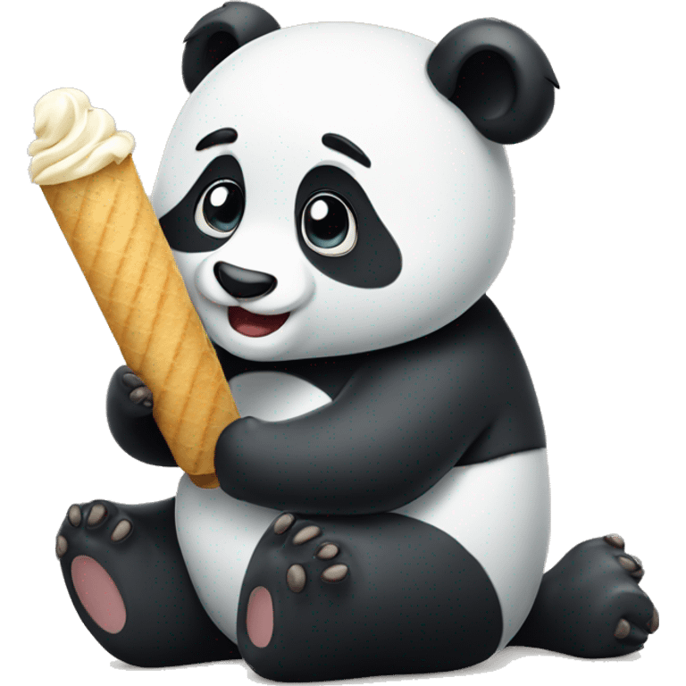 Panda eating icecrem  emoji