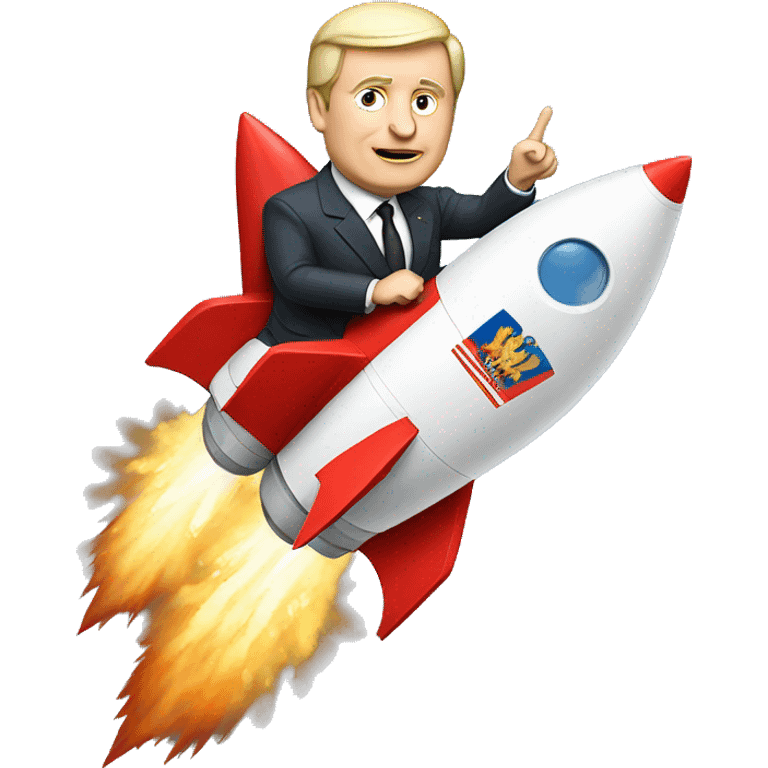 russian president riding a rocket emoji