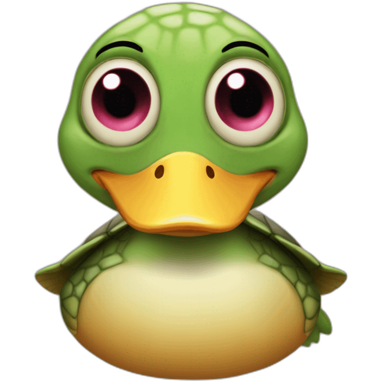 Turtle duck with heart eyes emoji