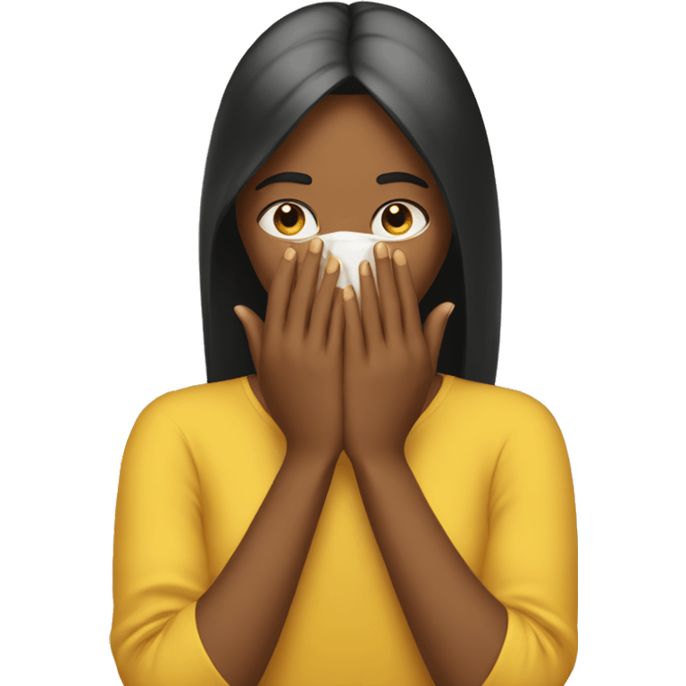 girl with hands covering face  emoji