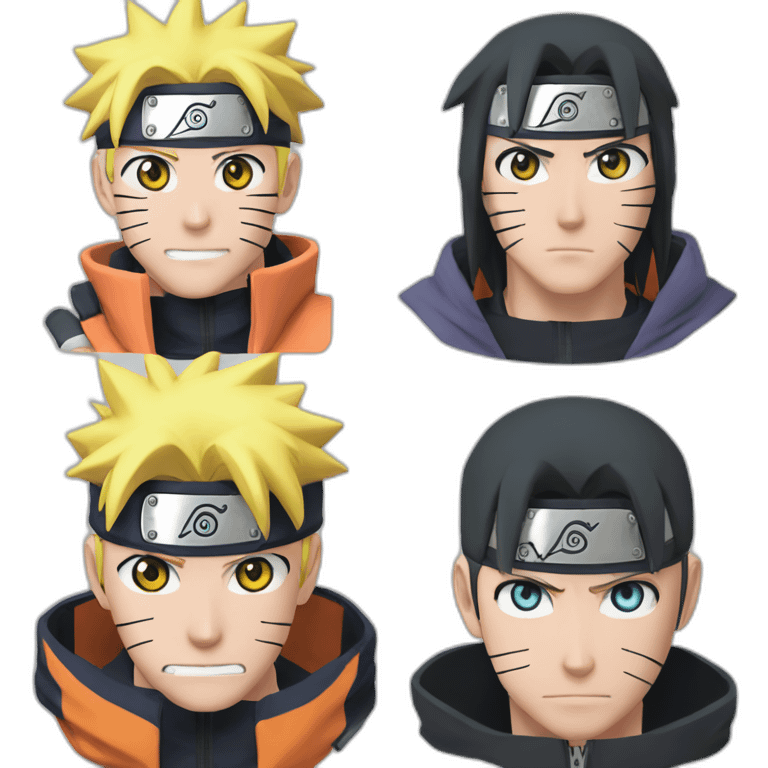 Naruto and Boruto split face emoji