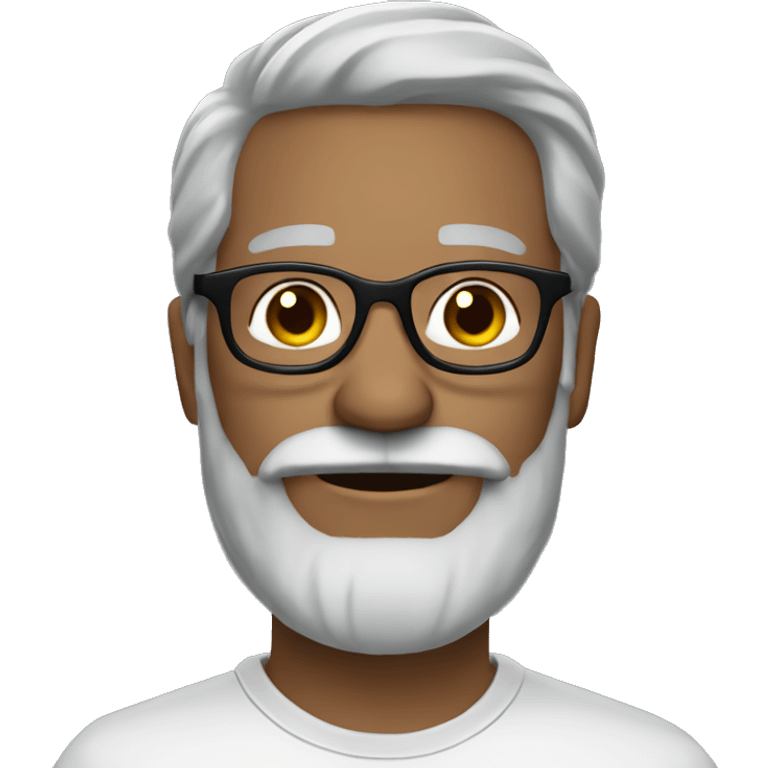 man 50 grey beard dark hair glasses emoji