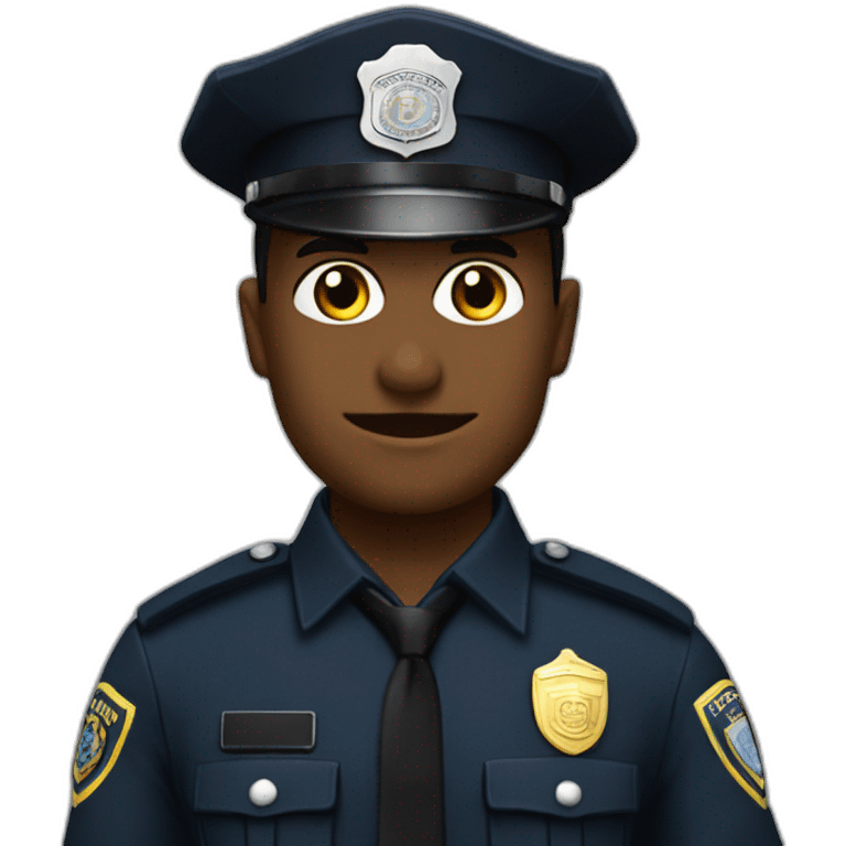 Policía negro y calvo emoji