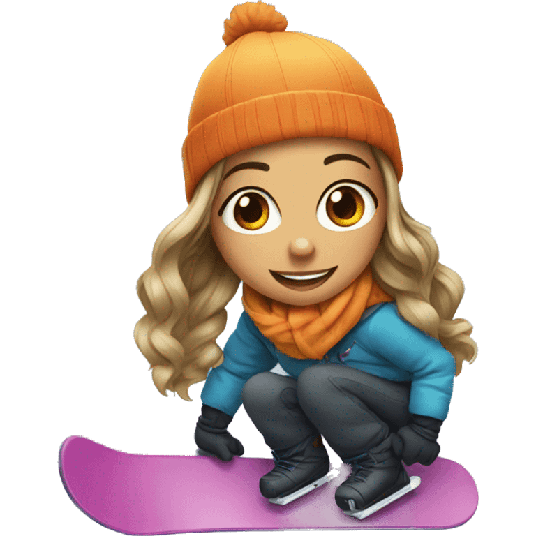 Girl on a snowboard emoji