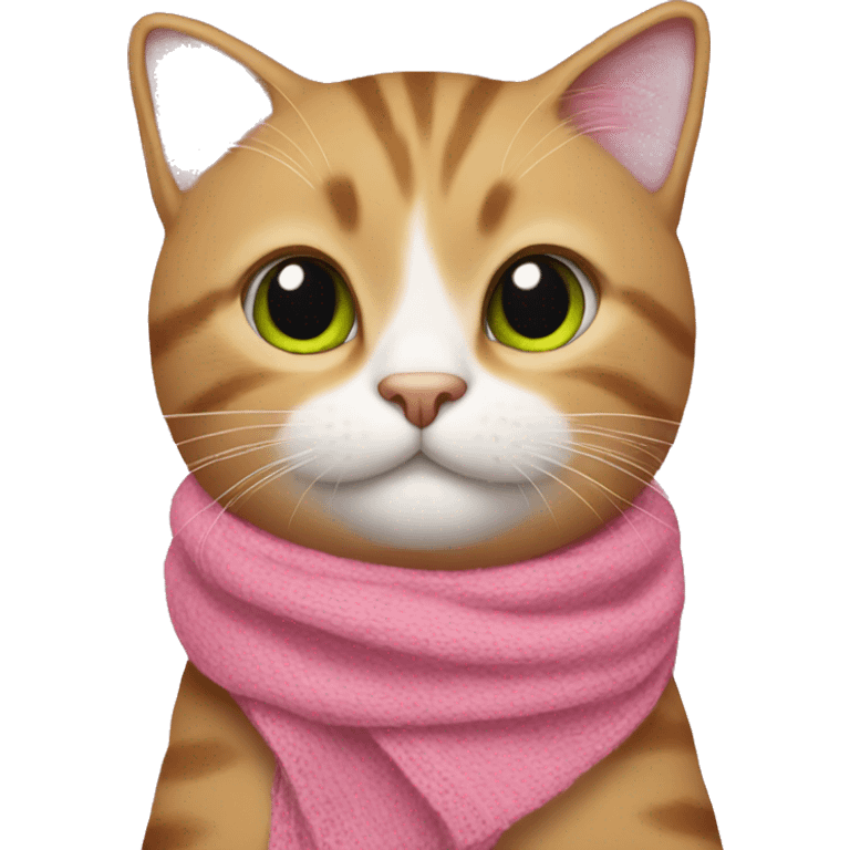 cat wearing pink scarf  emoji