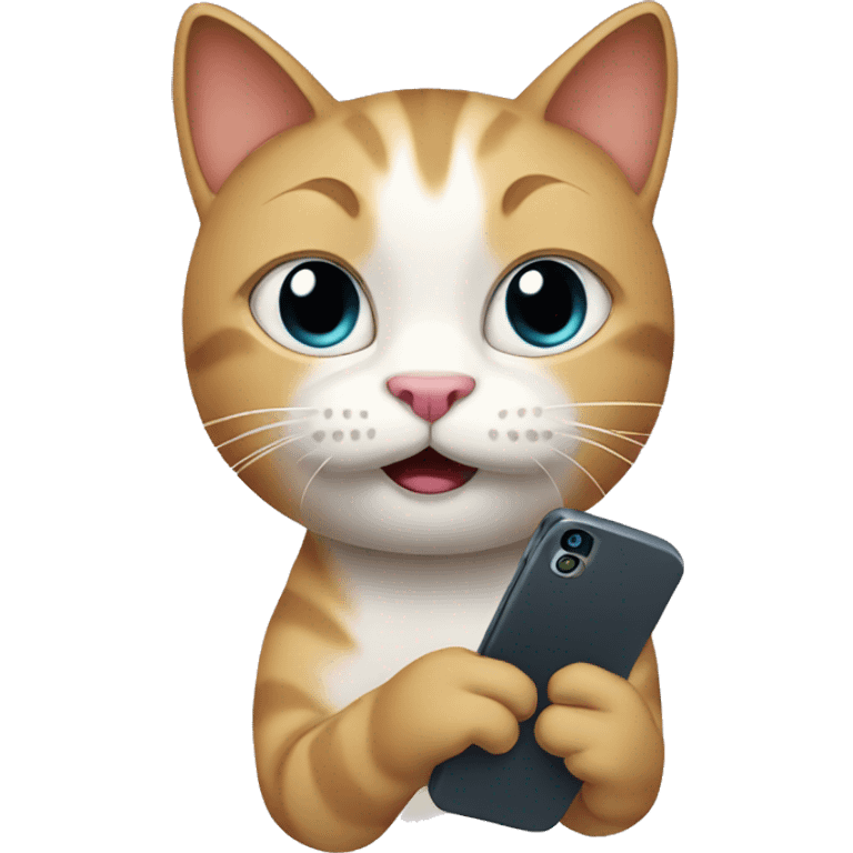 cat with phone emoji