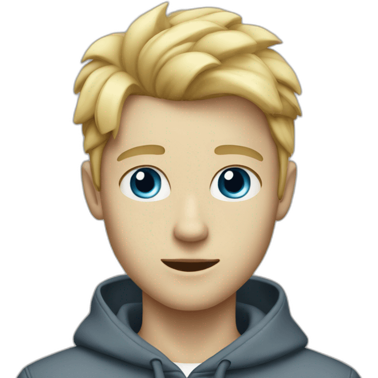 teenage blond guy with blue eyes  emoji