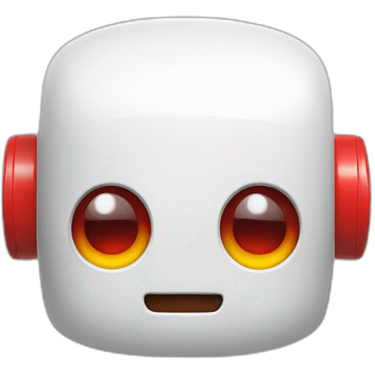 cute little white red robot emoji