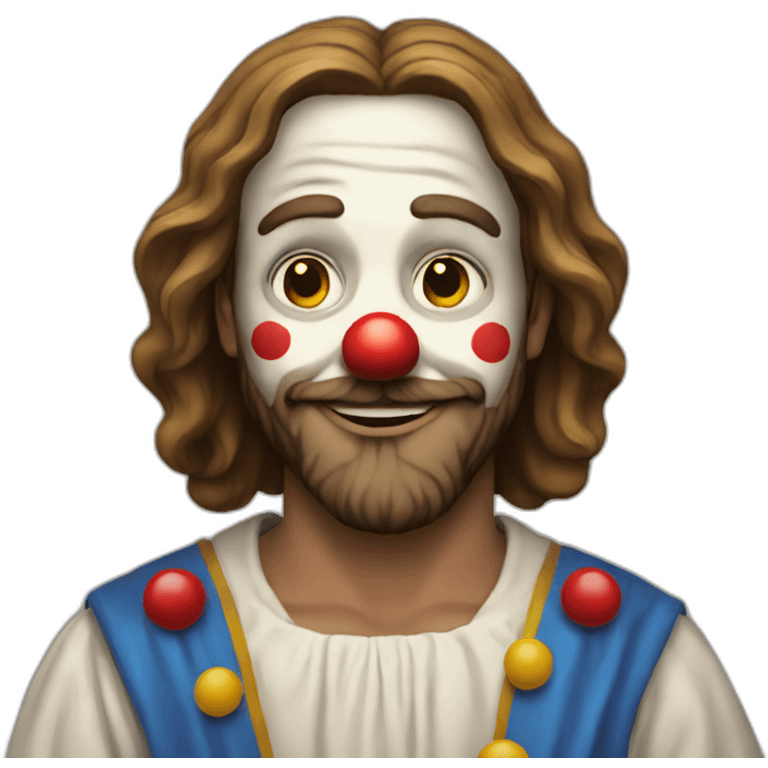 Jesus dressed as a clown emoji