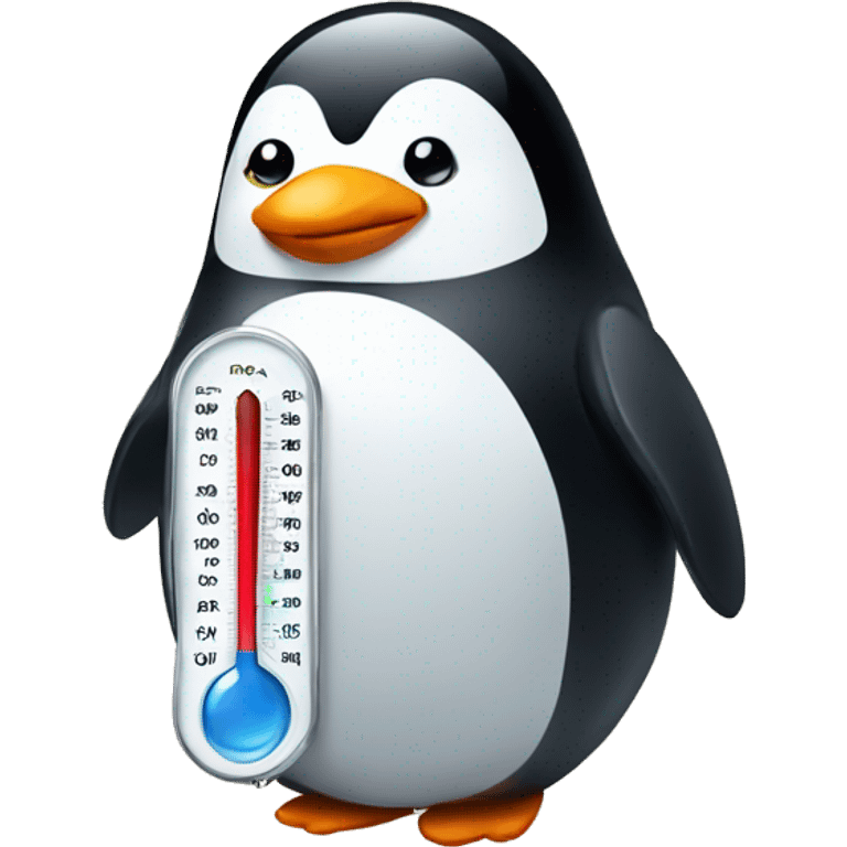 fat penguin with a thermometer emoji