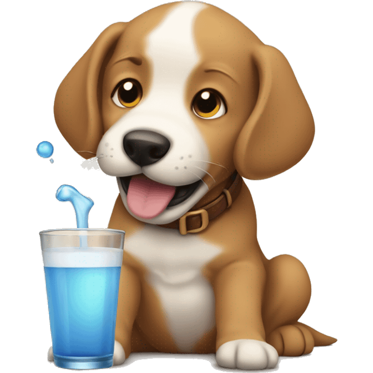 puppy drinking buzzball emoji