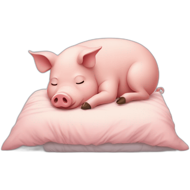 pig sleep on bed emoji