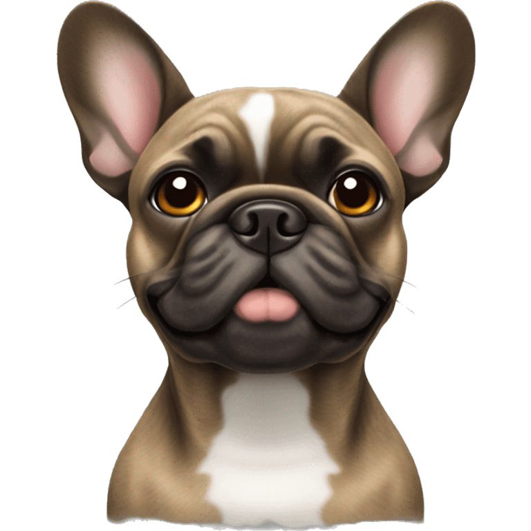 Brindle colored French bulldog emoji