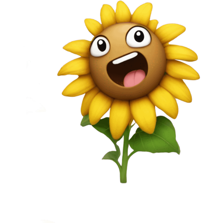 Running sunflower with little ears emoji