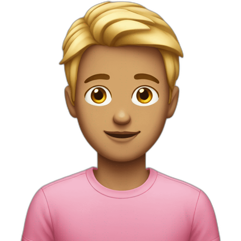 Rich boy with pink t-shirt emoji