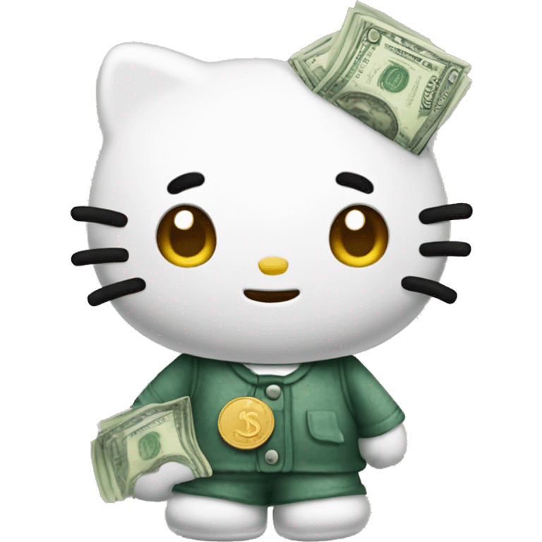 hello kitty with money emoji