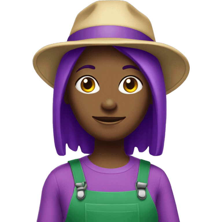 female purple teletubby gardener emoji